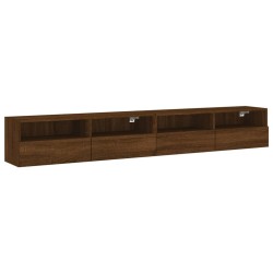 Meubles TV muraux 2pcs chêne marron 100x30x30cm bois ingénierie 