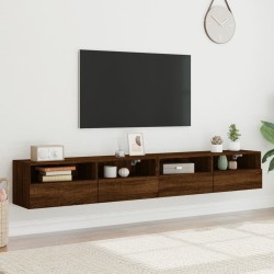 Meubles TV muraux 2pcs chêne marron 100x30x30cm bois ingénierie 