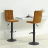 Tabourets de bar lot de 2 marron velours 