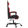Chaise de jeu avec repose-pied Noir et rouge Similicuir 