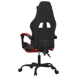 Chaise de jeu avec repose-pied Noir et rouge Similicuir 