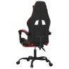 Chaise de jeu avec repose-pied Noir et rouge Similicuir 