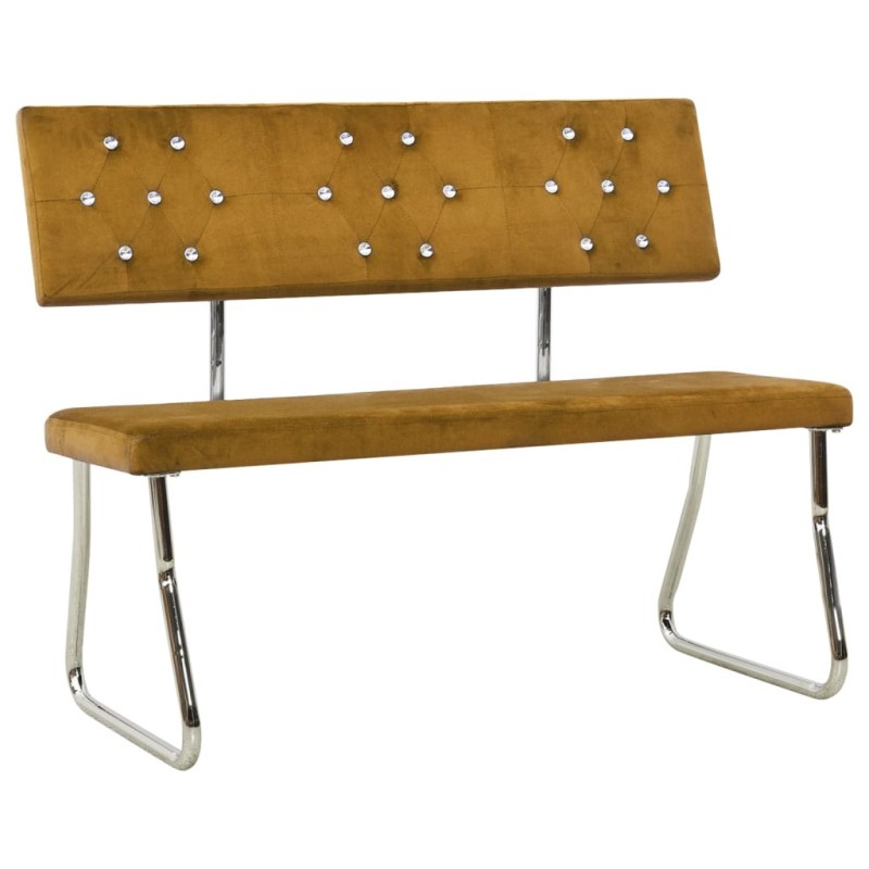 Banc 110 cm Marron Velours 
