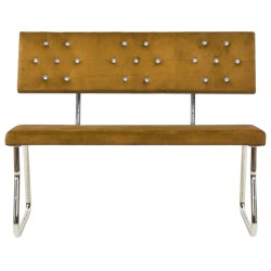 Banc 110 cm Marron Velours 