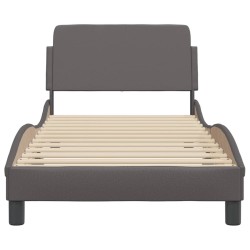 Cadre de lit sans matelas gris 80x200 cm similicuir 