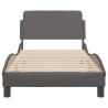 Cadre de lit sans matelas gris 80x200 cm similicuir 