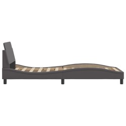 Cadre de lit sans matelas gris 80x200 cm similicuir 
