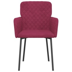 Chaises à manger lot de 2 Rouge bordeaux Velours 