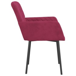 Chaises à manger lot de 2 Rouge bordeaux Velours 