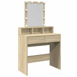 Coiffeuse avec LED chêne sonoma 80x41x144,5 cm 