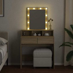 Coiffeuse avec LED chêne sonoma 80x41x144,5 cm 