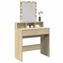 Coiffeuse avec LED chêne sonoma 80x41x144,5 cm 