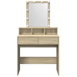 Coiffeuse avec LED chêne sonoma 80x41x144,5 cm 