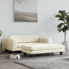 Lit pour chien avec extension crème 100x50x30 cm velours 