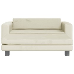 Lit pour chien avec extension crème 100x50x30 cm velours 