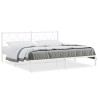 Cadre de lit métal sans matelas et tête de lit blanc 193x203 cm 