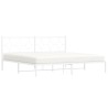 Cadre de lit métal sans matelas et tête de lit blanc 193x203 cm 