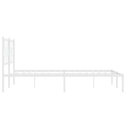 Cadre de lit métal sans matelas et tête de lit blanc 193x203 cm 