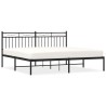Cadre de lit métal sans matelas avec tête de lit noir 183x213cm 