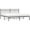 Cadre de lit métal sans matelas avec tête de lit noir 183x213cm 