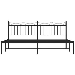 Cadre de lit métal sans matelas avec tête de lit noir 183x213cm 