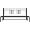 Cadre de lit métal sans matelas avec tête de lit noir 183x213cm 