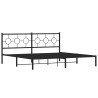 Cadre de lit métal sans matelas avec tête de lit noir 193x203cm 