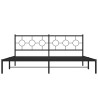 Cadre de lit métal sans matelas avec tête de lit noir 193x203cm 