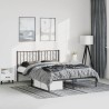 Cadre de lit métal sans matelas avec tête de lit noir 193x203cm 