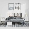 Cadre de lit métal sans matelas avec tête de lit noir 193x203cm 