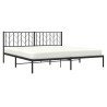 Cadre de lit métal sans matelas avec tête de lit noir 193x203cm 