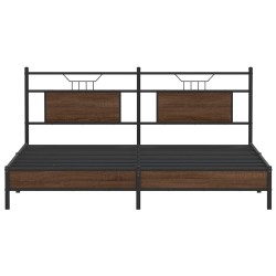 Cadre de lit sans matelas chêne marron 160x200 cm 