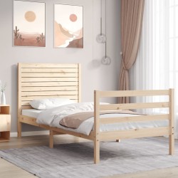 Cadre de lit sans matelas bois massif 