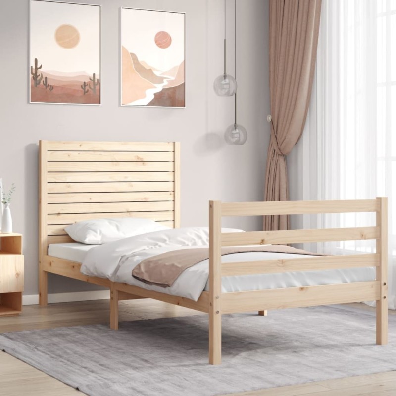 Cadre de lit sans matelas bois massif 