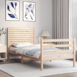 Cadre de lit sans matelas bois massif 