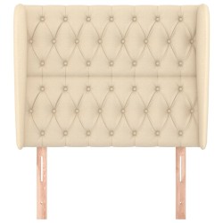 Tête de lit avec oreilles Crème 93x23x118/128 cm Tissu 