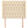 Tête de lit avec oreilles Crème 93x23x118/128 cm Tissu 