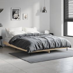 Cadre de lit sans matelas chêne sonoma 135x190 cm 