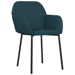 Chaises à manger lot de 2 Bleu Velours 