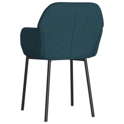 Chaises à manger lot de 2 Bleu Velours 