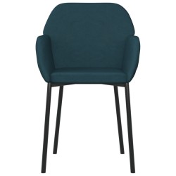 Chaises à manger lot de 2 Bleu Velours 