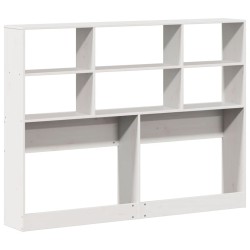 Tête de lit avec rangement blanc 135 cm bois massif de pin 