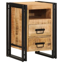 Table de chevet40x40x59 cm en bois de manguier massif 