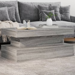 Table basse avec lumières LED gris sonoma 90x50x40 cm 