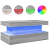 Table basse avec lumières LED gris sonoma 90x50x40 cm 