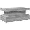 Table basse avec lumières LED gris sonoma 90x50x40 cm 