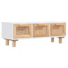 Table basse Blanc 80x40x30 cm Bois d'ingénierie et pin massif 