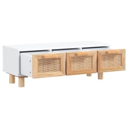 Table basse Blanc 80x40x30 cm Bois d'ingénierie et pin massif 