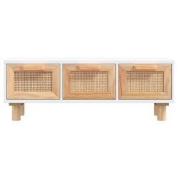 Table basse Blanc 80x40x30 cm Bois d'ingénierie et pin massif 