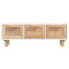 Table basse Blanc 80x40x30 cm Bois d'ingénierie et pin massif 